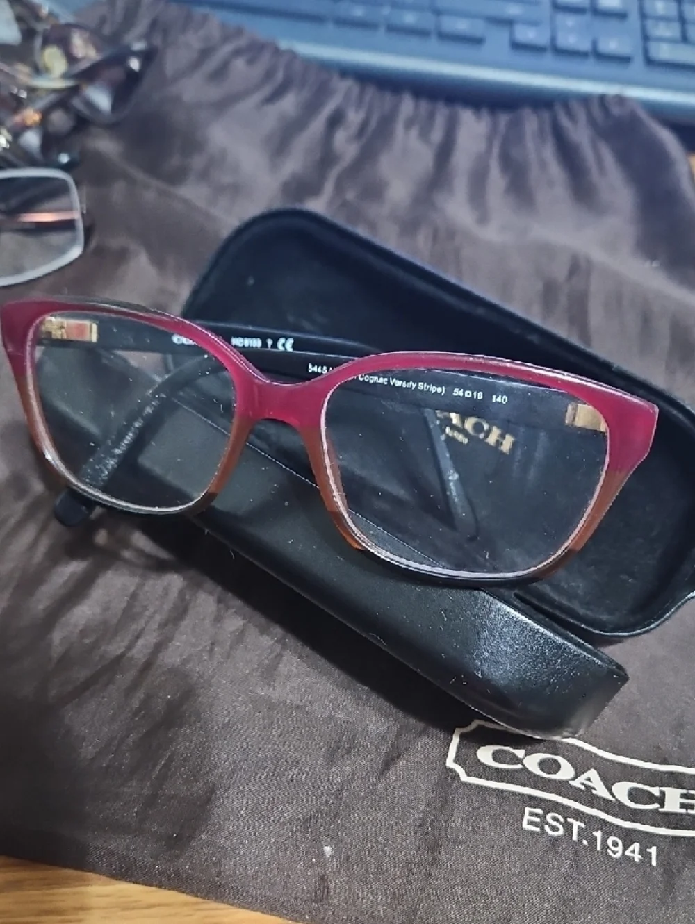 Coach Women's Burgundy Gradient Cat-Eye Glasses